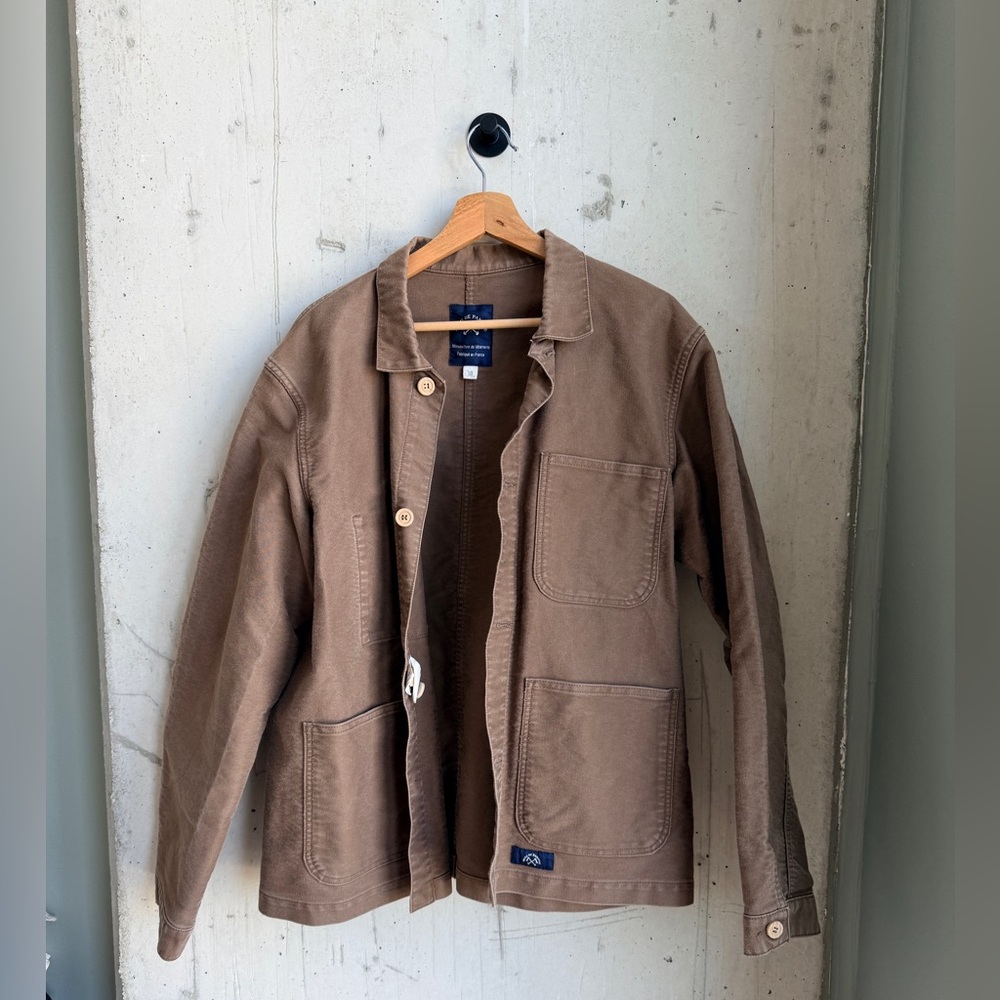 Bleu de Panama Chore Jacket Brown missing button